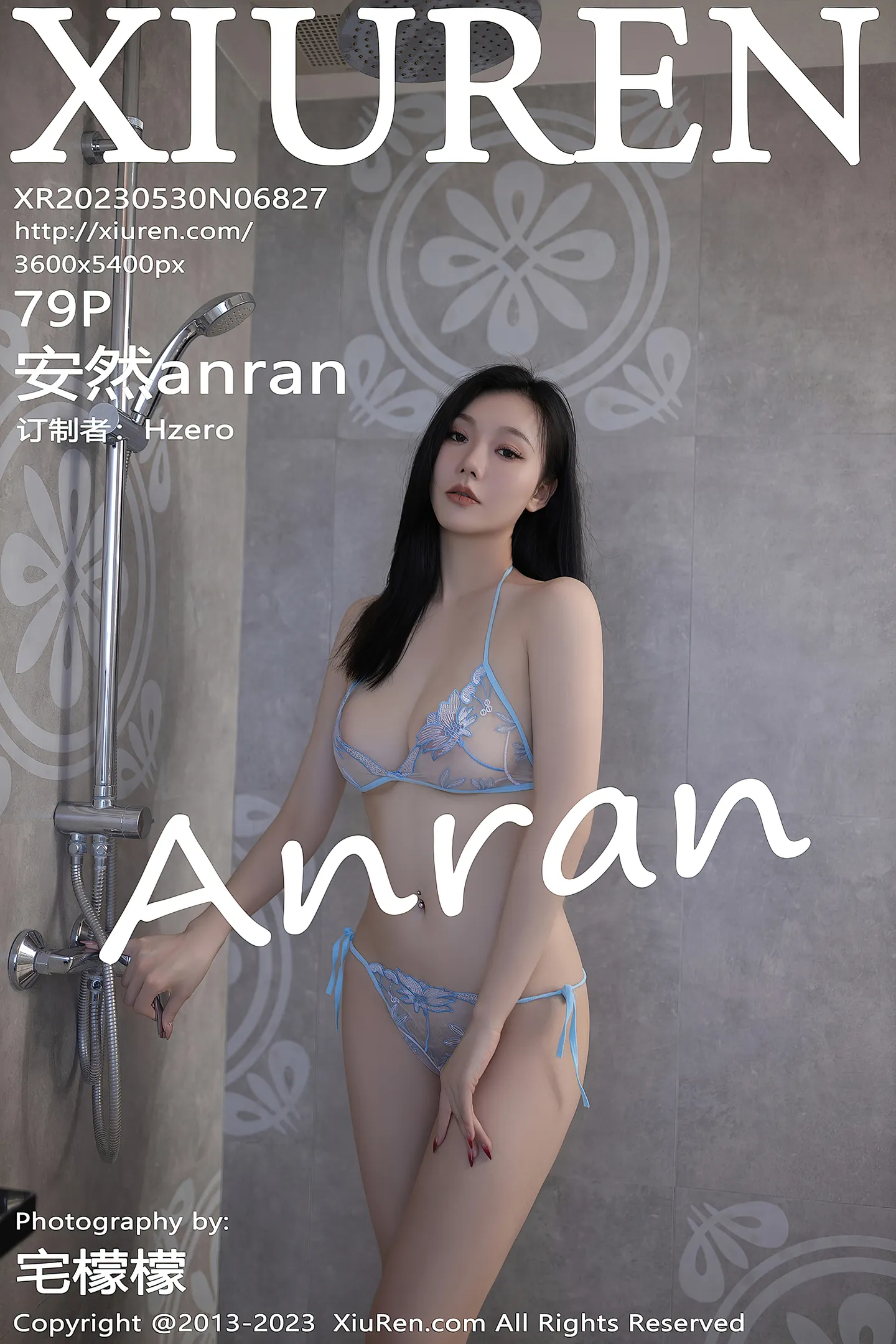 [XiuRen秀人网]No.6827_模特安然anran性感白色轻透薄纱服露淡蓝轻透蕾丝内衣诱惑写真79P-秀人网 - XiuRen.Space